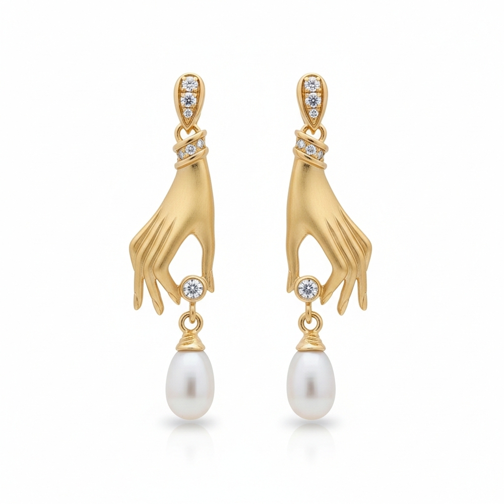 Elegant Gold and Pearl Drop Earrings